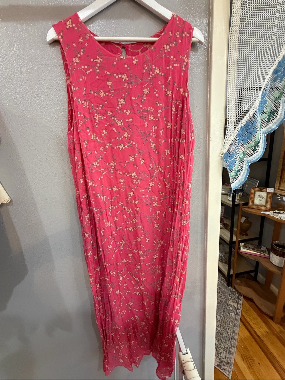 Sleeveless Reversible Coral Pink Floral Maxi Dress